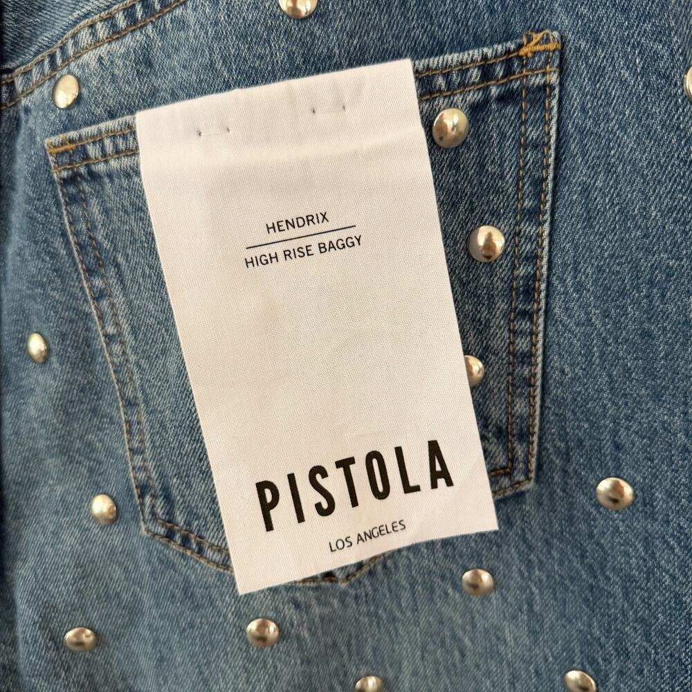 NWT Pistola Hendrix Charmed Jeans 27 Studded High Rise Baggy Wide Leg - Picture 14 of 16